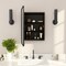 Flash Furniture Jolie 16-in. x 24-in. Medicine Cabinet w/Rounded Beveled Mirror and Reversible Metal Frame, Black HFKHD-FM23C0401-S-BLK-GG - alternate 4